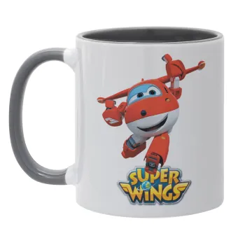 Super Wings, Κούπα χρωματιστή γκρι, κεραμική, 330ml