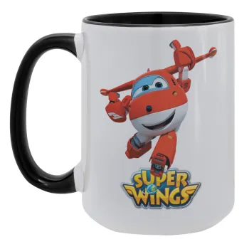 Super Wings, Κούπα Mega 15oz, κεραμική Μαύρη, 450ml