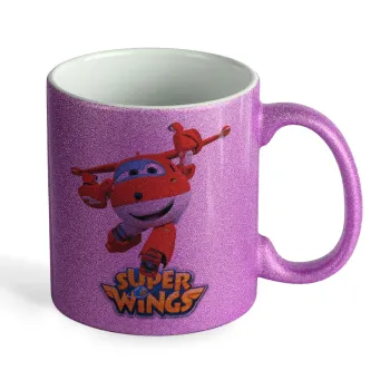 Super Wings, Κούπα Μωβ Glitter που γυαλίζει, κεραμική, 330ml