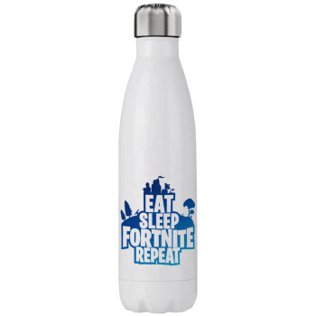 Eat Sleep Fortnite Repeat, Μεταλλικό παγούρι θερμός (Stainless steel), διπλού τοιχώματος, 750ml