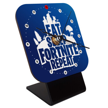 Eat Sleep Fortnite Repeat, Επιτραπέζιο ρολόι ξύλινο με δείκτες (10cm)
