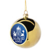 Golden Christmas tree ball ornament 8cm