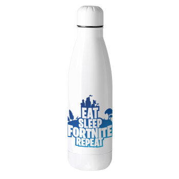 Eat Sleep Fortnite Repeat, Μεταλλικό παγούρι θερμός (Stainless steel), 500ml