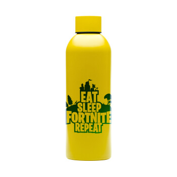 Eat Sleep Fortnite Repeat, Μεταλλικό παγούρι νερού, 304 Stainless Steel 800ml
