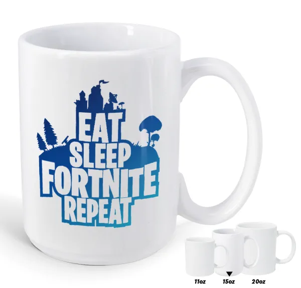 Eat Sleep Fortnite Repeat — Mega mug, ceramic, 450ml