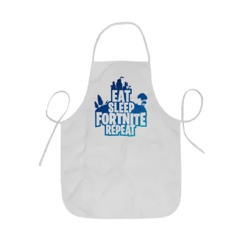 Eat Sleep Fortnite Repeat, Ποδιά Σεφ ολόσωμη κοντή  Παιδική (44x62cm)