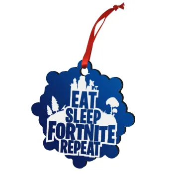 Eat Sleep Fortnite Repeat, Christmas ornament snowflake wooden 7.5cm