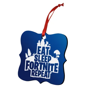 Eat Sleep Fortnite Repeat, Christmas ornament polygon wooden 7.5cm