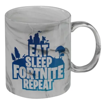 Eat Sleep Fortnite Repeat, Mug ceramic marble style, 330ml