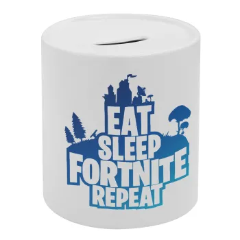 Eat Sleep Fortnite Repeat, Κουμπαράς πορσελάνης με τάπα