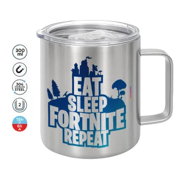 Eat Sleep Fortnite Repeat, Κούπα Ανοξείδωτη διπλού τοιχώματος 300ml