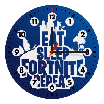 Eat Sleep Fortnite Repeat, Wooden wall clock (20cm)
