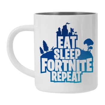 Eat Sleep Fortnite Repeat, Mug Stainless steel double wall 300ml