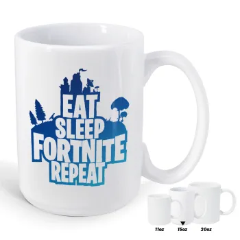 Eat Sleep Fortnite Repeat, Κούπα Mega, κεραμική, 450ml