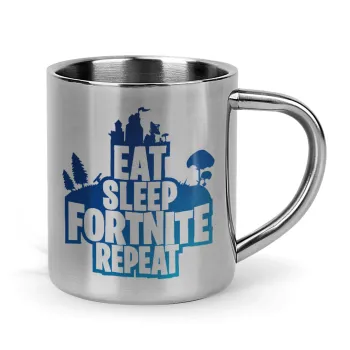 Eat Sleep Fortnite Repeat, Κούπα Ανοξείδωτη διπλού τοιχώματος 300ml