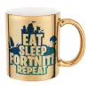 Mug ceramic, gold mirror, 330ml
