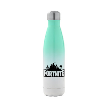 Fortnite, Μεταλλικό παγούρι θερμός Πράσινο/Λευκό (Stainless steel), διπλού τοιχώματος, 500ml
