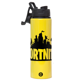 Fortnite, Metallic water bottle with safety lid, 850ml aluminum