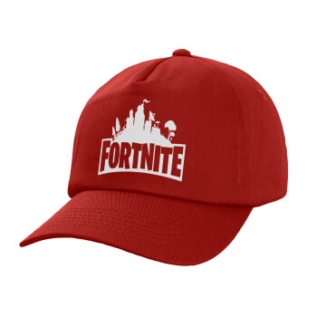 Fortnite, Καπέλο παιδικό Baseball, 100% Βαμβακερό, Low profile, Κόκκινο
