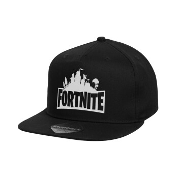 Fortnite, Καπέλο παιδικό Flat Snapback, Μαύρο (100% ΒΑΜΒΑΚΕΡΟ, ΠΑΙΔΙΚΟ, UNISEX, ONE SIZE)