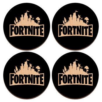 Fortnite, ΣΕΤ x4 Σουβέρ ξύλινα στρογγυλά plywood (9cm)