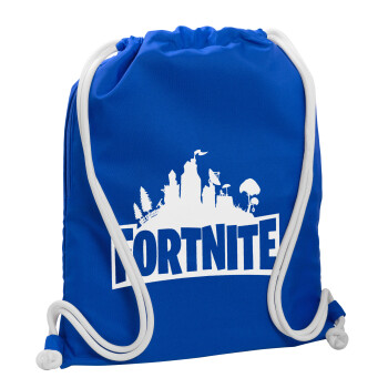 Fortnite, Τσάντα πλάτης πουγκί GYMBAG Μπλε, με τσέπη (40x48cm) & χονδρά κορδόνια