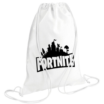 Fortnite, Τσάντα πλάτης πουγκί GYMBAG λευκή (28x40cm)