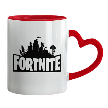Fortnite, Mug heart red handle, ceramic, 330ml