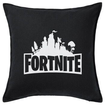 Fortnite, Μαξιλάρι καναπέ Μαύρο 100% βαμβάκι, περιέχεται το γέμισμα (50x50cm)