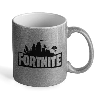 Fortnite, Κούπα Ασημένια Glitter που γυαλίζει, κεραμική, 330ml