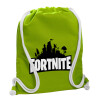 Backpack bag GYMBAG LIME GREEN, with pocket (40x48cm) & thick cords