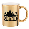 Mug ceramic, gold mirror, 330ml