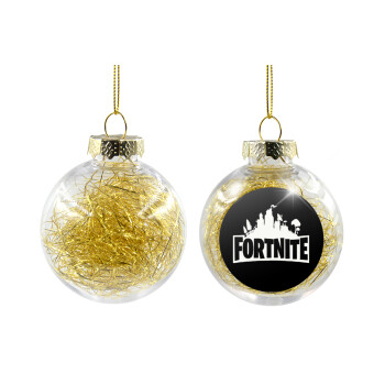 Fortnite, Χριστουγεννιάτικη μπάλα δένδρου διάφανη με χρυσό γέμισμα 8cm