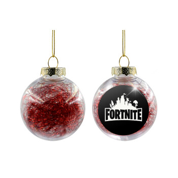 Fortnite, Χριστουγεννιάτικη μπάλα δένδρου διάφανη με κόκκινο γέμισμα 8cm