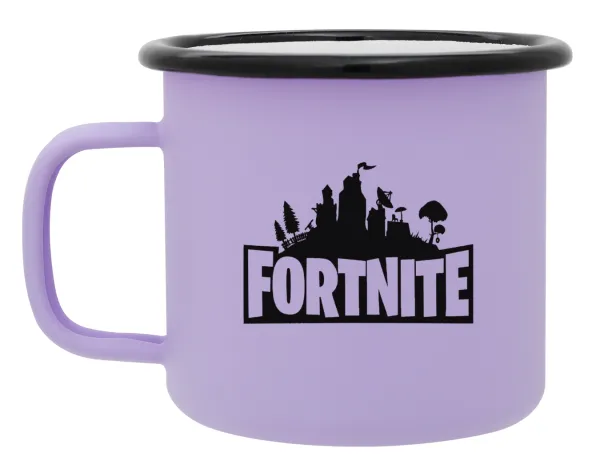Fortnite — Metal enamel mug, matte light pastel purple, 360ml