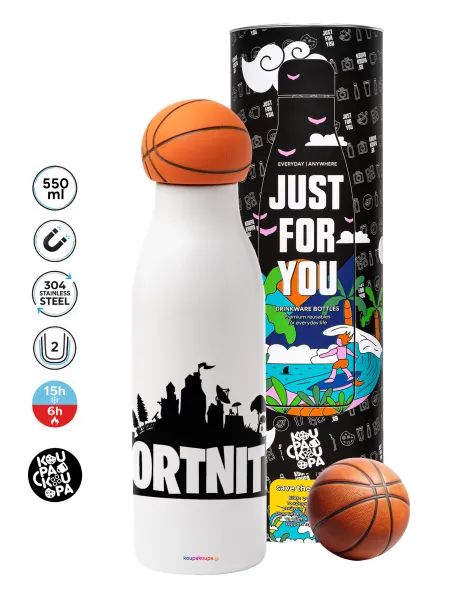 Fortnite — Bascetball Metal mug thermos, double wall, 550ml