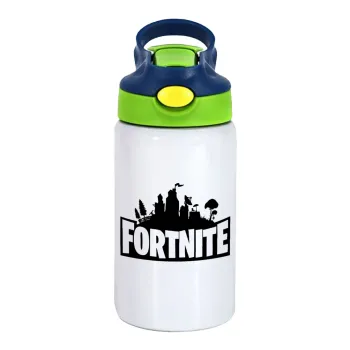 Fortnite, Παιδικό παγούρι θερμό, ανοξείδωτο, με καλαμάκι ασφαλείας, πράσινο/μπλε (350ml)