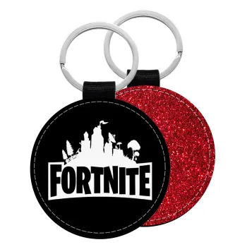 Fortnite, Μπρελόκ Δερματίνη, στρογγυλό ΚΟΚΚΙΝΟ (5cm)