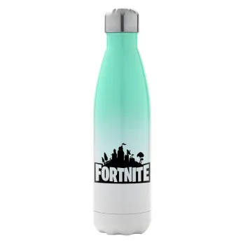 Fortnite, Μεταλλικό παγούρι θερμός Πράσινο/Λευκό (Stainless steel), διπλού τοιχώματος, 500ml