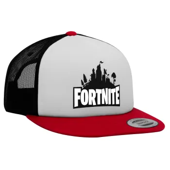 Fortnite, Καπέλο Ενηλίκων Foam Flat Snapback με Δίχτυ Κόκκινο-Λευκό-Μαύρο (POLYESTER, ΕΝΗΛΙΚΩΝ, UNISEX, ONE SIZE)