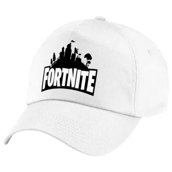 Fortnite, Πεντάφυλλο καπέλο Λευκό, 100% Βαμβακερό (Twill), με ρύθμιση, unisex