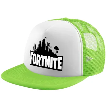 Fortnite, Child's Soft Trucker Hat with Green/White Mesh (POLYESTER, CHILDREN'S, ONE SIZE)