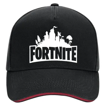 Fortnite, DRILL Adult Ultimate Hat BLACK/RED, (100% COTTON, ADULT, UNISEX, ONE SIZE)