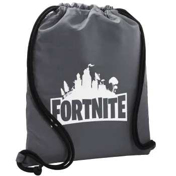Fortnite, Τσάντα πλάτης πουγκί GYMBAG ΓΚΡΙ, με τσέπη (40x48cm) & χονδρά κορδόνια