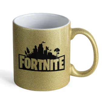 Fortnite, Κούπα Χρυσή Glitter που γυαλίζει, κεραμική, 330ml