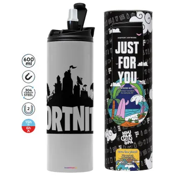 Fortnite, Tumbler stainless steel GREY 600ml