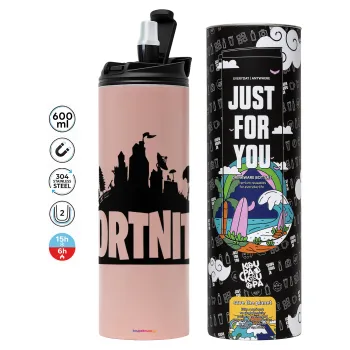 Fortnite, Tumbler stainless steel PINK 600ml