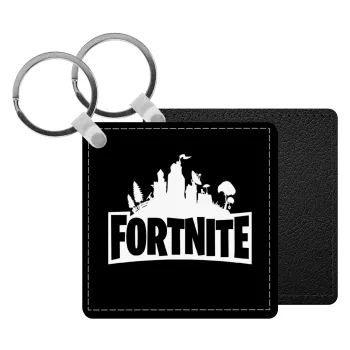 Fortnite, Μπρελόκ Δερματίνη, τετράγωνο ΜΑΥΡΟ (5x5cm)