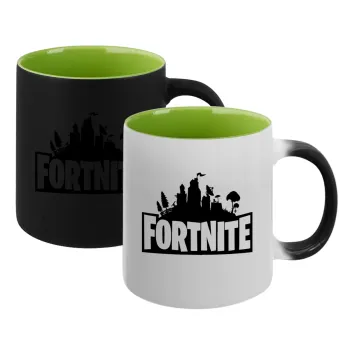 Fortnite, Κούπα Μαγική εσωτερικό πράσινο, κεραμική 330ml που αλλάζει χρώμα με το ζεστό ρόφημα