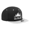 Adult Flat Snapback Hat Black/Grey, (100% COTTON TWILL, ADULT, UNISEX, ONE SIZE)